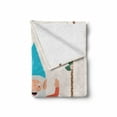 thumbnail image 2 of Gnome Soft Flannel Fleece Blanket, Funny Character in the Garden with Wooden Floral String Ornamental Design Print, Cozy Plush for Indoor and Outdoor Use, 50" x 70", Coral Jade Green, by Ambesonne, 2 of 6