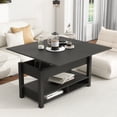 thumbnail image 2 of EUROCO Lift Top Coffee Table  Multi-Functional Coffee Table Dining Table with Open Shelves, Large Storage, Wood Lift Tabletop for Living Room, Home Office, Black, 2 of 9