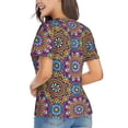 thumbnail image 3 of Vsdgher Mandala Women Shirts V Neck Short Sleeve Tops T-Shirt Basic Tees, S to 3XLSmall, 3 of 5