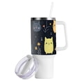 thumbnail image 2 of Rats Mouse Flowers Leaves Black 40 oz Tumbler with Handle Insulated&nbsp;Travel Mug&nbsp;Lid Straw Leak Proof Steel Vacuum Water Bottles Glasses Fits in Car Cup Holder, 2 of 7