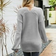 thumbnail image 6 of IROINNID Reduced Womens Sweater V-Neck Pullover Sweater Solid Color Comfy Short Length Long Sleeve Autumn Winter Sweater Tops, 6 of 9