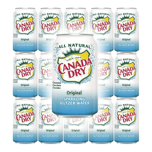 Canada Dry Original Sparkling Seltzer Water, 12oz Can (Pack of 15, Total of 180 Oz)