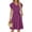 Dark Purple, variant on Women Summer Dresses V Neck Ruffle Sleeve Casual Flowy Sundresses Button Floral Midi Dress with Pockets