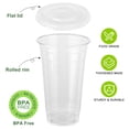 thumbnail image 5 of Clear Plastic Cups with Flat Lids and Straws, Disposable Drinking Cups for Smoothie, 24 oz, 50 Count, 5 of 6