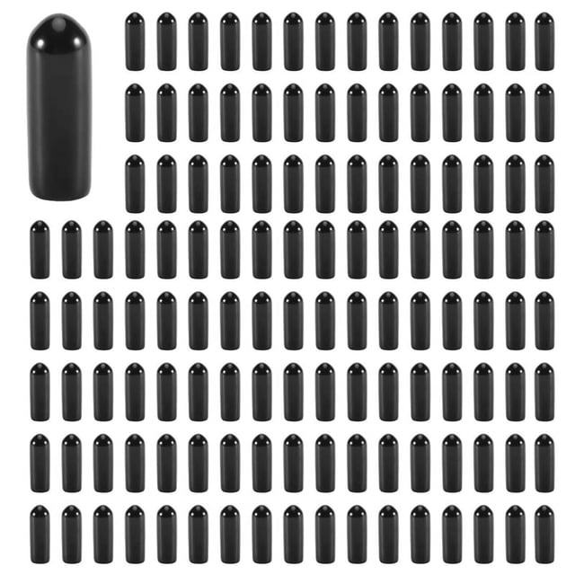 600Pcs Rubber End Caps 4Mm ID PVC Round Tube Bolt Cap Cover Screw Thread Protectors Black