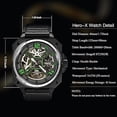 thumbnail image 3 of Automatic Skeleton Watches for Men, Luxury Skeleton Mechanical Dress Watch Self Winding, 5ATM Waterproof Genuine Leather Wrist Watch for Men, Stainless Steel Case & Luminous Hands, 3 of 5