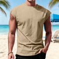 thumbnail image 2 of WULMLEO Mens Sleeveless Tank Tops Workout Muscle Athletic Cut Off Tee Shirts Casual Loose Lightweight Running Gym Sports Shirts Khaki M, 2 of 6