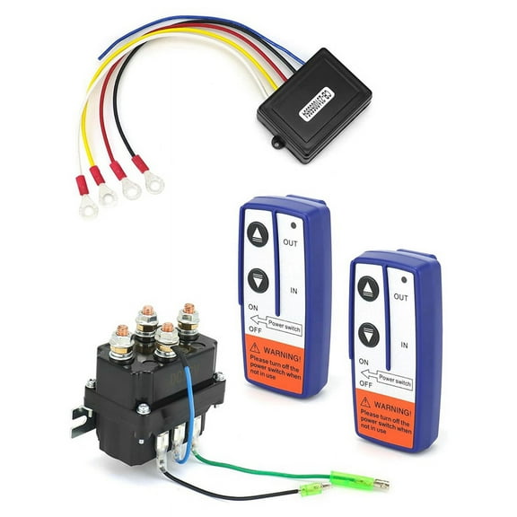 Wireless Remote Control Winch Kit - 12V, 250A, Waterproof, Solenoid Relay Contactor  2Pcs Wireless Winch Remote Control