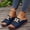 Dark Blue, variant on Dressy Sandals for Women Solid Color Buckle Strap Open Toe Casual Summer Heeled Mules Shoes