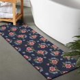 thumbnail image 2 of Pioneer Flower Floral Print Pattern Bathroom Rugs Mat, Non Slip Microfiber Bathroom Rug with Rubber Backing, Soft Mats for Bathroom Floor Tub Shower, 17"x47", 2 of 5