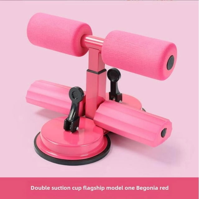 Pink Double-Suction Cup Abdominal Exercise Assistant - Home Fitness Gear for Sit-Ups, Crunches & Core Toning, Durable Workout Support Tool for All Fitness Levels, Secure Grip on Flat Surfaces, Ideal
