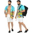 thumbnail image 4 of HAPPY BAY Men's Hawaiian Shirts Short Sleeve Button Down Shirt Mens Hawaii Shirts Boho Holiday Casual Summer Beach Shirts for Men Funny L Undersea, Blue, 4 of 6