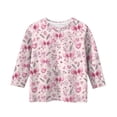thumbnail image 4 of YUNAFFT T-Shirt à Manches 3/4 Imprimé pour Filles, Col Rond, 4-12 Ans, Coton Extensible Doux, Motifs à la Mode pour Activités Quotidiennes, 4 of 5