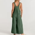 thumbnail image 4 of pstuiky Wide Leg Jumpsuits for Womens, Sleeveless Jumpsuits for Women Jumpsuit Sleeveless Jumpsuits for Women Summer Rompers Bib Overalls Women with Pockets Green XL, 4 of 7