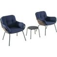 thumbnail image 6 of Mōd Furniture Bali 3-Piece Modern Outdoor Chat Set with Hand Woven All-Weather Wicker and Stylish Boho Navy Cushions, BALI3PC-NVY, 6 of 13