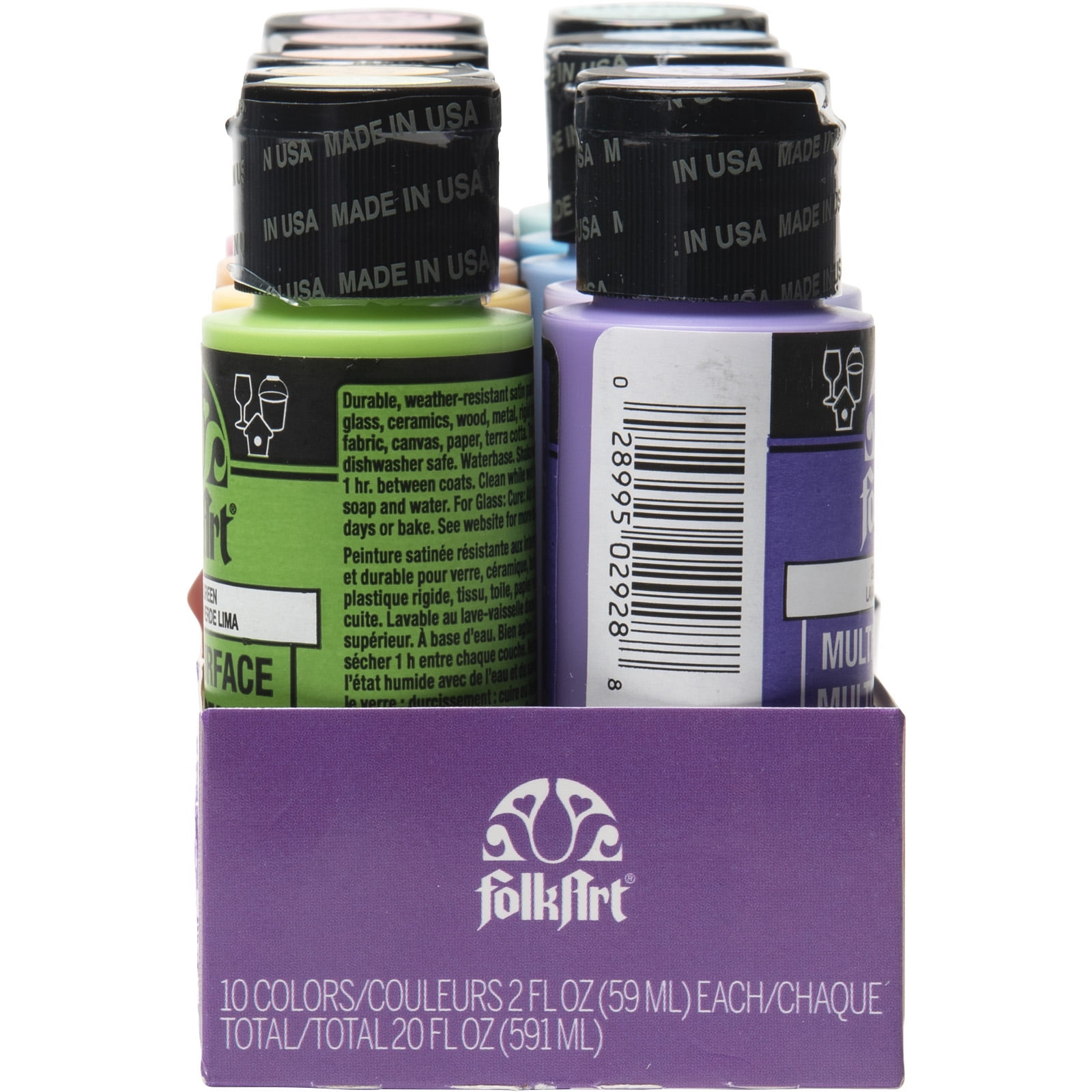 FolkArt Brights Multi-Surface Acrylic Paint Set, 6 Packs: 10 ct. (60 total)