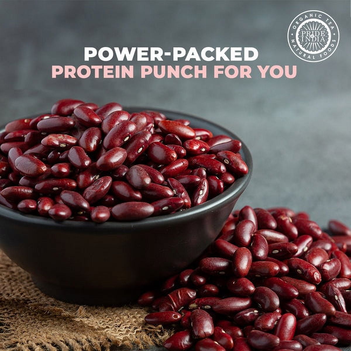 Pride Of India - PACK of 6 - Indian Whole Dark Kidney Beans - Protein And Fiber Rich Rajma, 1.5 Pound Jar