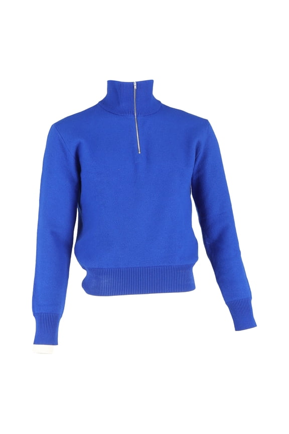 Pre-Owned Maison Margiela Half-Zipped Sweater in Blue Wool