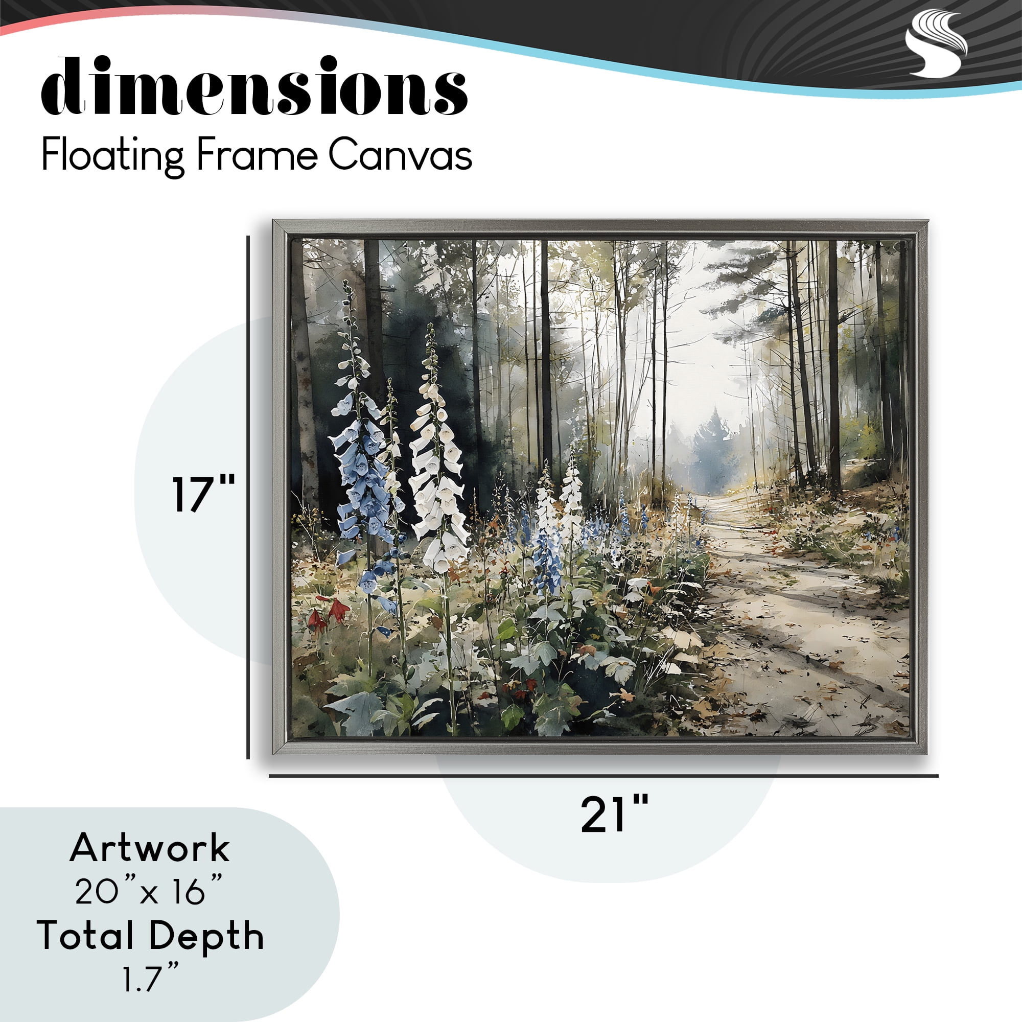 Stupell Industries Foxglove Path Sunlit Woods Gray Framed Floater Canvas Wall Art, design by Franklyn Gregory