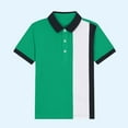 thumbnail image 4 of NAISIBABY Kids Boys Polo Shirt, Short Sleeve Cotton Collar Button-Up Summer School Uniform Pique T-Shirt Green 14T, 4 of 8