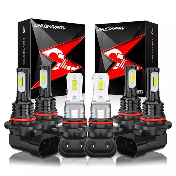 For Acura Integra 1994 1995 1996 1997 LED Headlight High Low Beam Fog Light Bulbs Kit 6000K White 6x