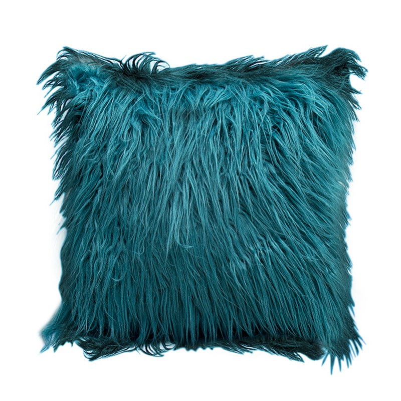 Soft Fluffy Fur Solid Color Square Home Decor Throw Pillow Case Cushion