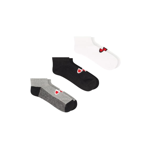 Champion Men’s Low Cut Socks 3 Pack – Half Terry Cushion, Moisture-Wicking, Arch Support, Stretch Comfort, Sizes 6–12.5
