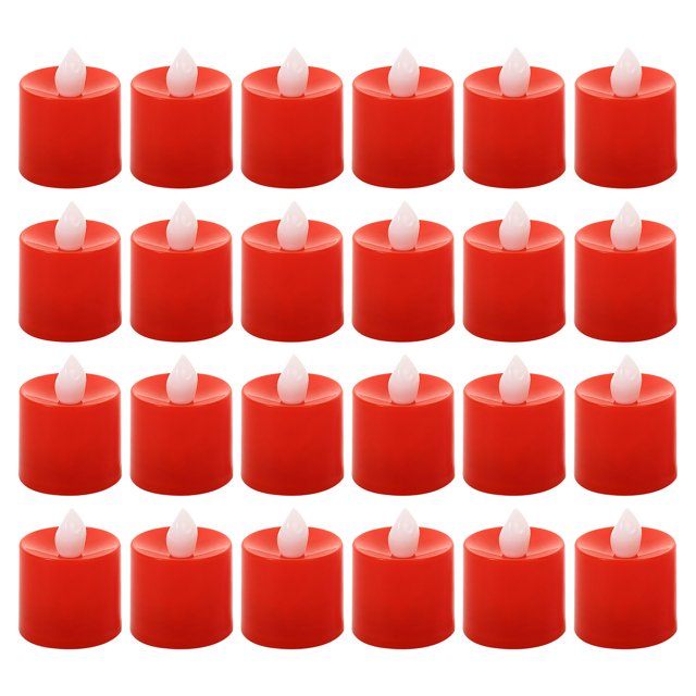 Isvgxsz Clearance Halloween 24 Pack Orange Tea Light Candles, Battery Operated LED Tealights, Small Pumpkins Lights with Warm White Bulb, Flameless, Electric Fake Tea Candles Realistic for Halloween