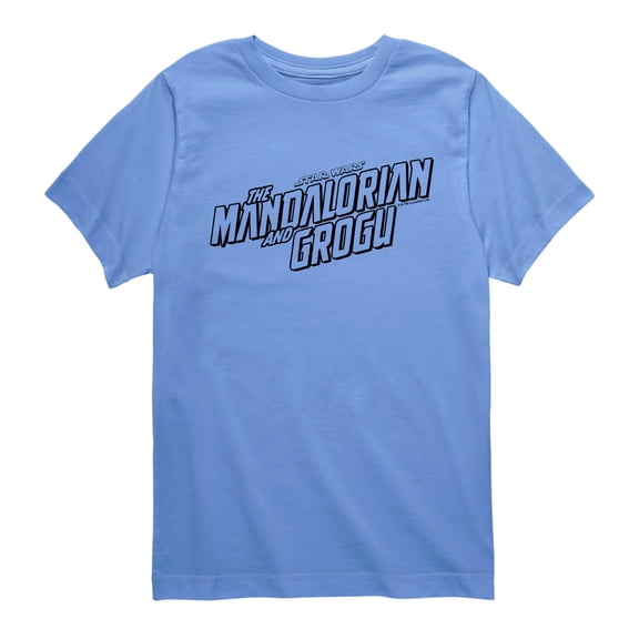 The Mandalorian And Grogu - Black Movie Logo - Youth Boys Short Sleeve Graphic T-Shirt