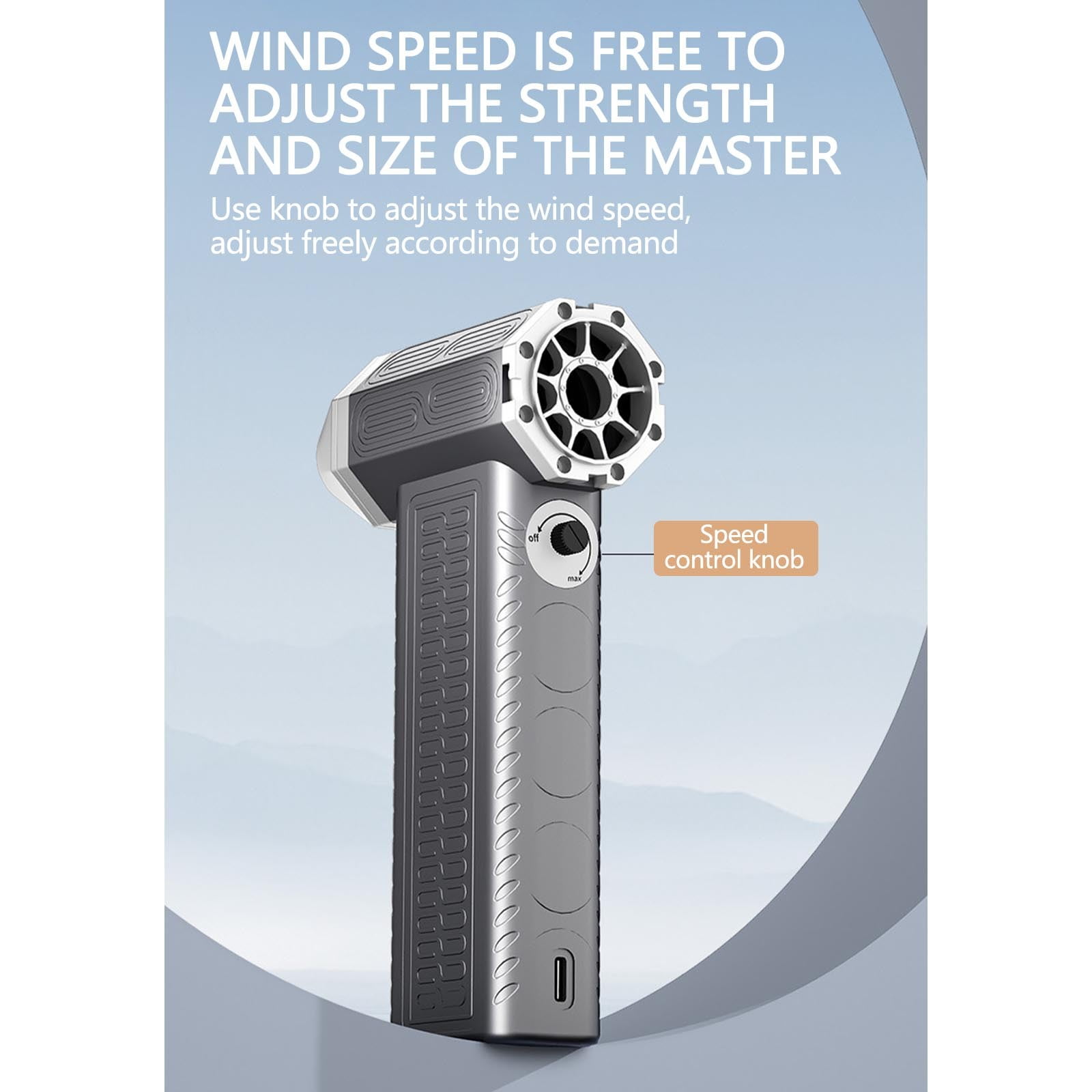 Handheld Blower, Portable High-Velocities Fan with Brushless Motor, 6x3.5in Multi-Function Air Duster for Outdoor Dusts & Snow Removal (Includes Nozzle & Storage Bag)
