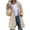 Beige 03, variant on Karymi Rain Jacket Solid Long Length Hooded Rain Trench Coat, Long Sleeve Adjustable Cuff Cargo Jacket, Drawstring Waist Mid-Long with Flap Pockets Rain Jacket