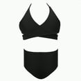 thumbnail image 5 of Gubotare Girl Swimsuits Girls Swimsuit Bikini Set,2 Piece Girl Bathing Suits Color Block Cutout SwimwearSize 13-14 (Black,13-14 Years), 5 of 9
