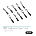 thumbnail image 1 of 10x Zipper Pulls Slider Cord Rope Puller Ends Lock Zip Clip Buckle For Bag EDC Black, 1 of 3