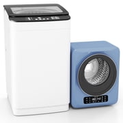 Auertech Portable Washer and Dryer Combo Set 25 lbs Fully Automatic Washing Machine 1.6 Cu.ft Clothes Dryer w/ Shoe Dryer Blue