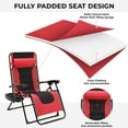 thumbnail image 3 of Pirecart 2pcs Padded Outdoor Zero Gravity Chair with Armrests and Side Tray, 3 of 8