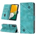 thumbnail image 1 of Compatible avec Samsung Galaxy A04S Étui en Cuir PU Classique Embossé avec Porte-Cartes Étui Antichoc, 1 of 5