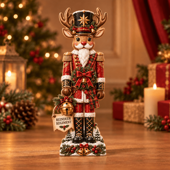 Decorative Wooden Block Reindeer Nutcracker Christmas Decor