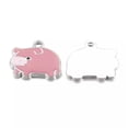 thumbnail image 2 of U8MO 5pcs Creative Zinc Alloy Enamel Pendant Pig Dangle Charms PaleVioletRed 22x18mm, 2 of 2