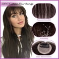 thumbnail image 4 of Clip In Bangs Clip In Hair Extensions Real Human Hair Halo Hair 100% Human Hair Hairextensions Wispy Bangs Fringe With Temples Hairpieces Air Bangs Dark Brown, 4 of 5