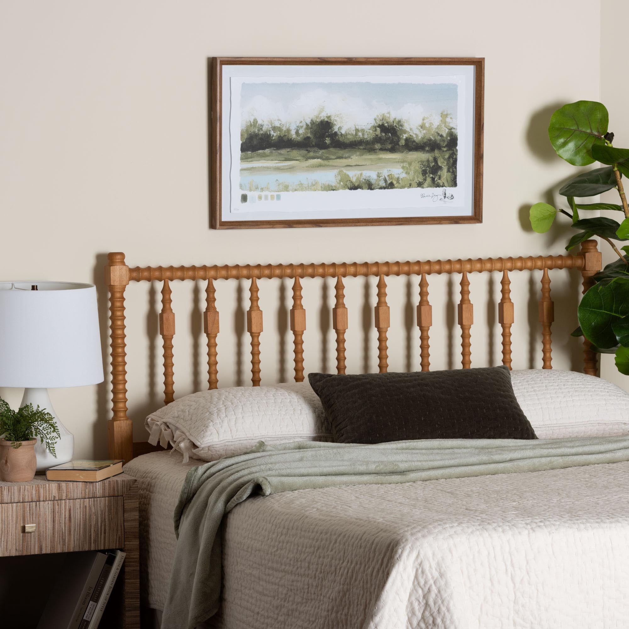 Baxton Studio Juliette Traditional Headboard, Full, Oak Brown