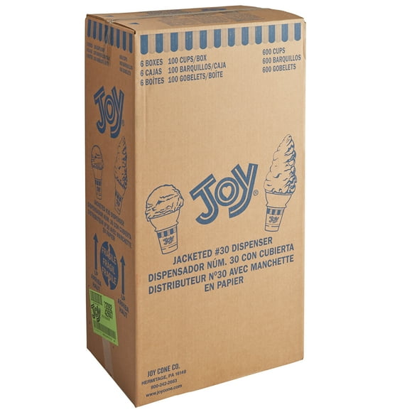 JOY 30J Distributeur de Cornets de Crème Glacée à Fond Plat - 600/caisse