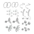 thumbnail image 1 of Aretes de acero inoxidable Soledad Juego de 10 pares Plata, 1 of 4