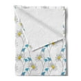 thumbnail image 2 of Flower Soft Flannel Fleece Blanket, Daisy Blooms with Paintbrush Effects Gardening Spring Botanical Print, Cozy Plush for Indoor and Outdoor Use, 50" x 60", Azure Blue Yellow White, by Ambesonne, 2 of 5