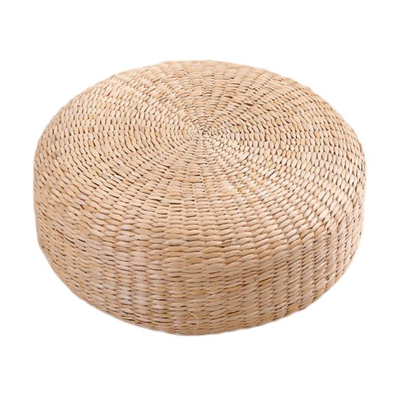 Floor Cushion Tatami Mat Woven Straw Handmade Kowtow meditation tatami Cushion Seat Pillow 40x20cm
