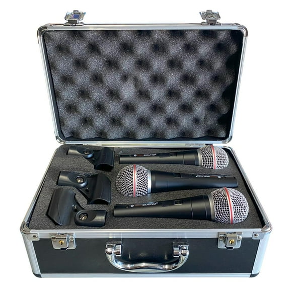 Set de 3 Microfonos PROSOUND PDM-30 Dinamico Cardioide con Maletin