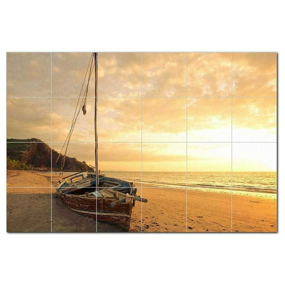 Ship Picture Ceramic Tile Mural Kitchen Backsplash Bathroom Shower, 405862-XL64