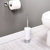 iDesign White and Chrome Toilet Bowl Brush & Holder