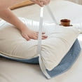 thumbnail image 6 of RBCKVXZ Oil Proof Pillow Cover with Straps Unmixed Cotton Pillowcase, 30x20 inch Queen/Standard Size - Soft, Cooling, Crisp & Breathable Cotton Percale Weave Pillowcase for Queen Pillow (Blue), 6 of 6