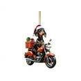 thumbnail image 3 of YOHAVEN Acrylic Dog Riding Motorcycle Christmas Tree Ornaments 3-Piece Car Rearview Pendant for Holiday Home Decoration, Xmas Tree Decor, Lively Christmas Party Accessories, Festive Ornament Set, 3 of 9