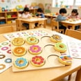 thumbnail image 2 of Wooden Donut Color Matching Puzzle Toy, Preschool Educational Shape Sorting Game, Montessori Learning Toy for Toddlers to Practice Color Recognition & Fine Motor Skills, 2 of 6